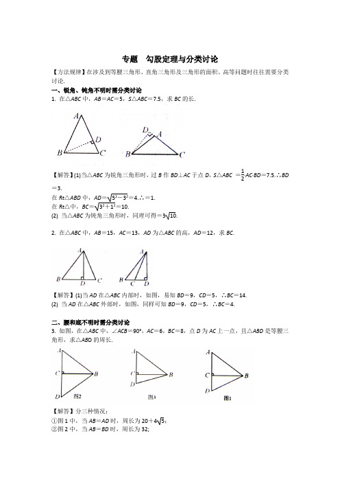 8.D专题 勾股定理与分类讨论