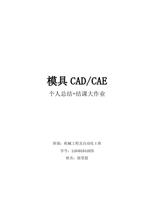 模具cadcae个人总结和大作业