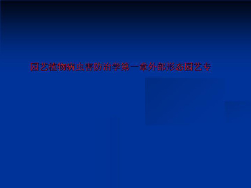 园艺植物病虫害防治学第一章外部形态园艺专