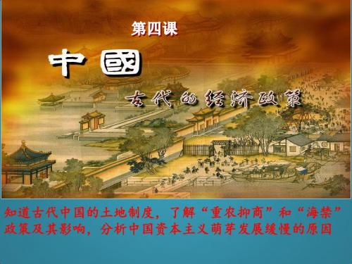 高中历史人教必修二经济史第4课古代的经济政策课件