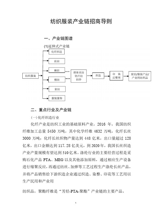 纺织服装产业链招商导则