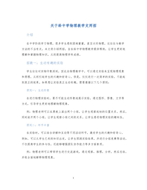 关于给中学物理教学支两招