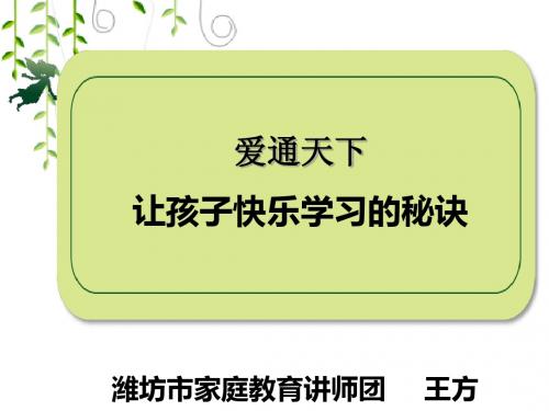 爱通天下-让孩子快乐学习的秘诀王方