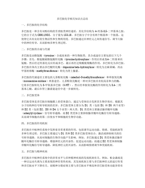 多巴胺化学相关知识点总结