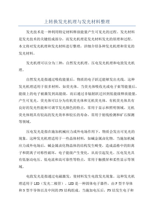 上转换发光机理与发光材料整理