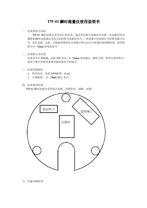 TW-01瞬时流量仪使用说明书