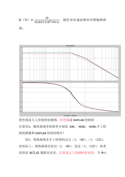 伯德图人工绘制和MATLAB绘制的区别