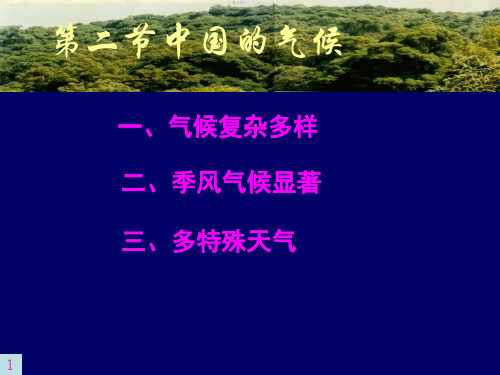 湘教版八上地理2.2中国的气候--季风气候显著