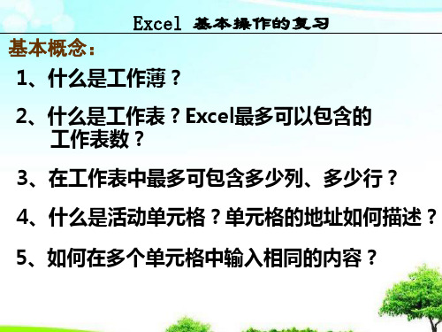 中小学优质课件Excel复习课件.ppt