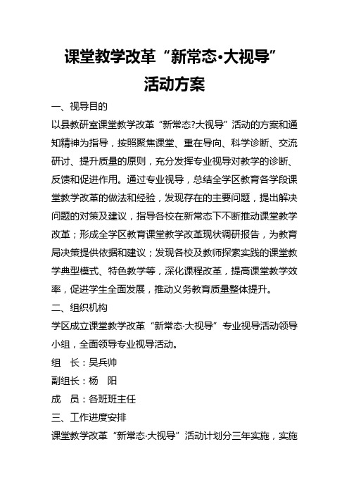 “新常态、大视导”活动方案