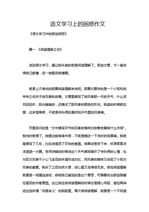 语文学习上的困惑作文