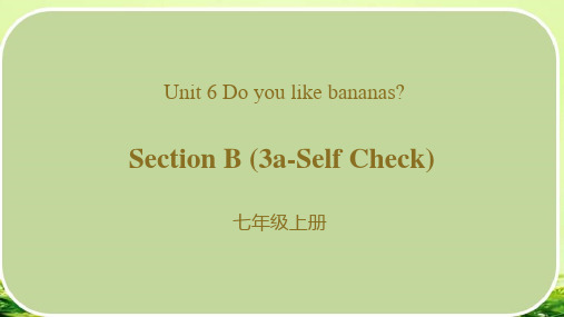 Unit 6 Section B 3a-Self Check 课件--人教版英语七年级上册