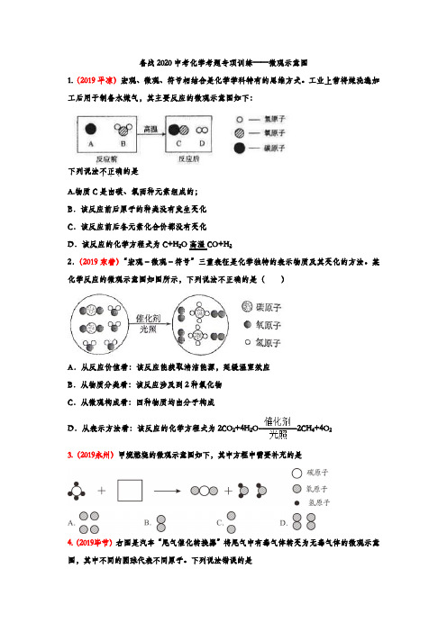 备战2020中考化学考题专项训练——微观示意图