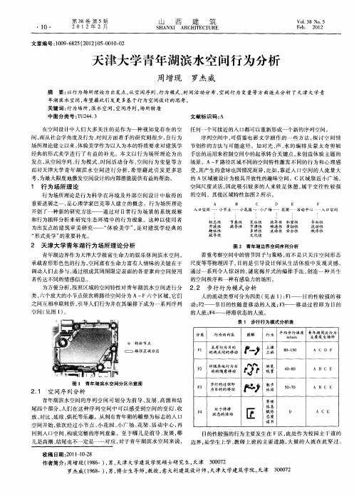 天津大学青年湖滨水空间行为分析