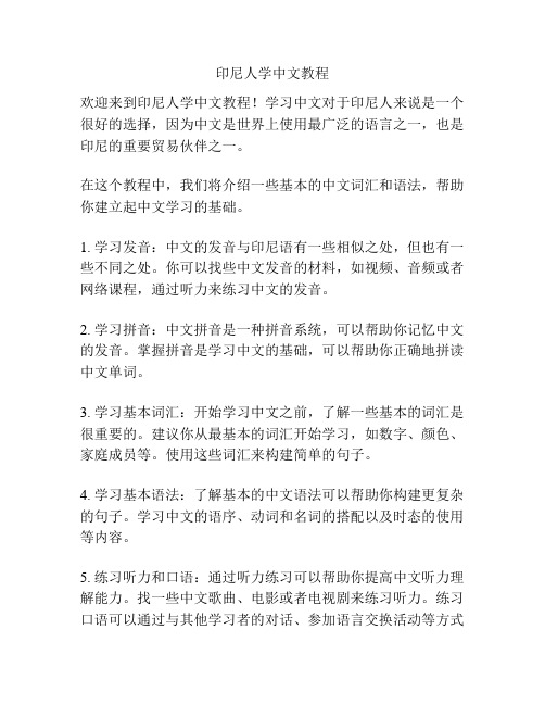 印尼人学中文教程