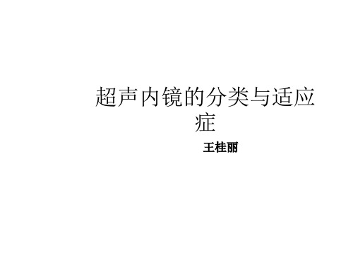 超声内镜的分类与适应症