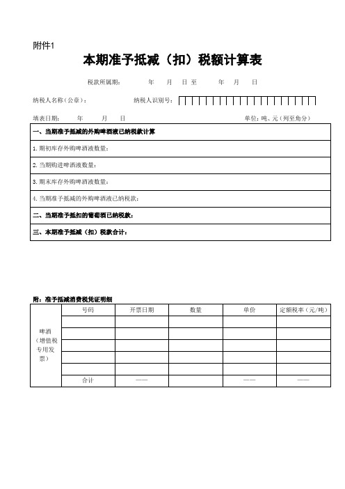 消费税纳税申报表