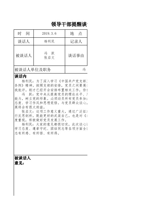 领导干部谈心谈话记录表-领导访谈表