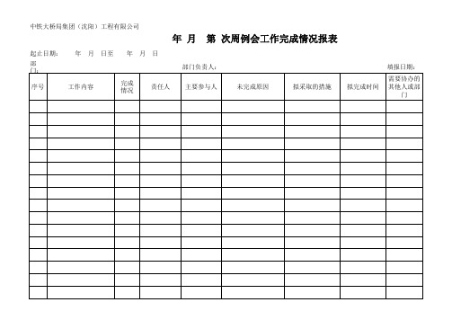 周例会工作报表