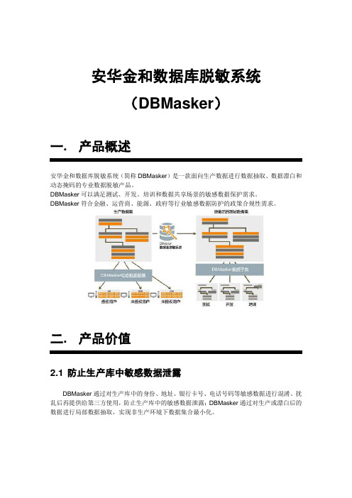 安华金和数据库脱敏系统(DBMasker)