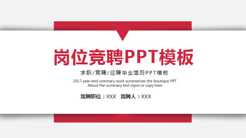 中层干部副职竞聘演讲PPT