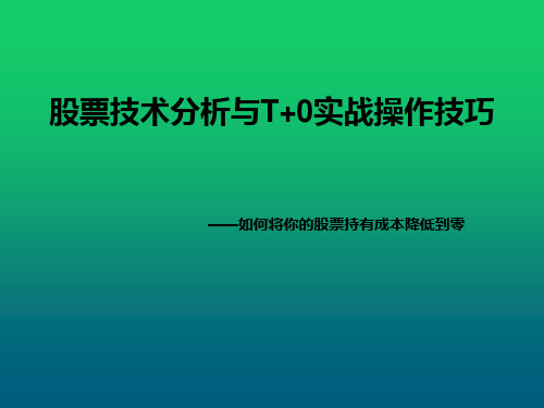 股票技术分析与T 0实战操作技巧