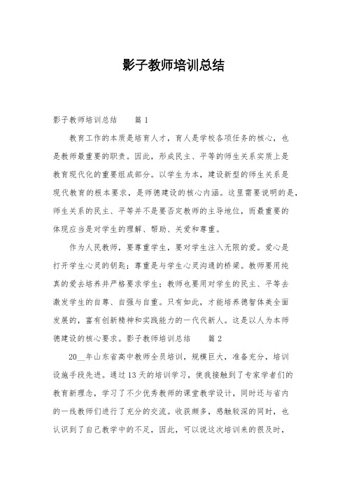 影子教师培训总结