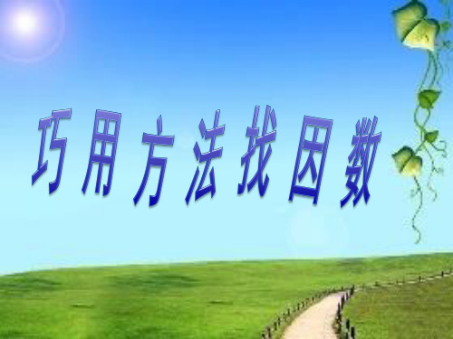 巧用方法找因数