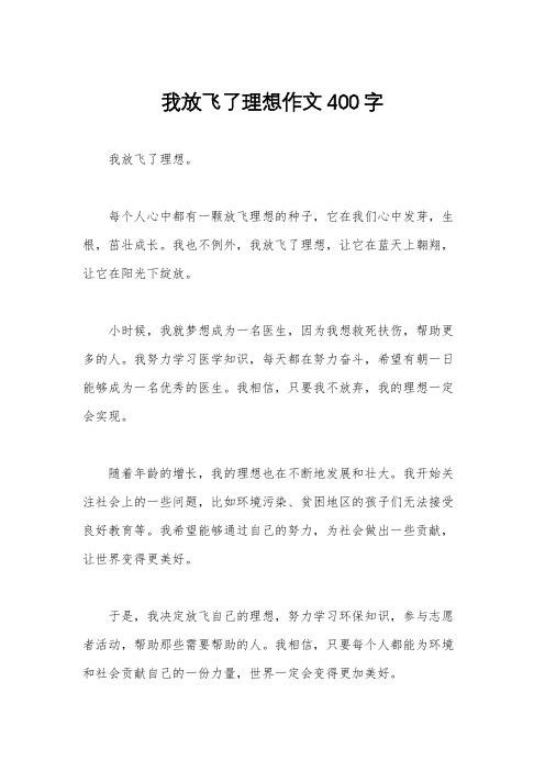 我放飞了理想作文400字