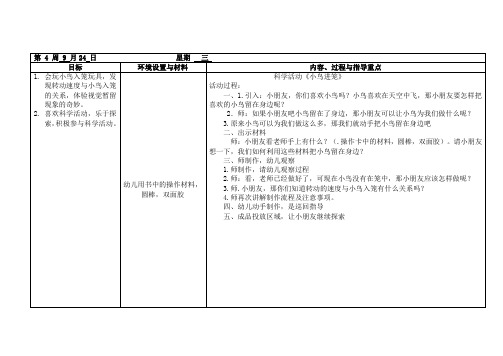 科学活动《小鸟进笼》