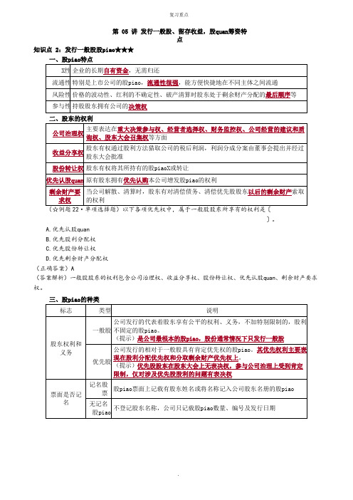 2022年考研重点之发行普通股、留存收益,股权筹资特点