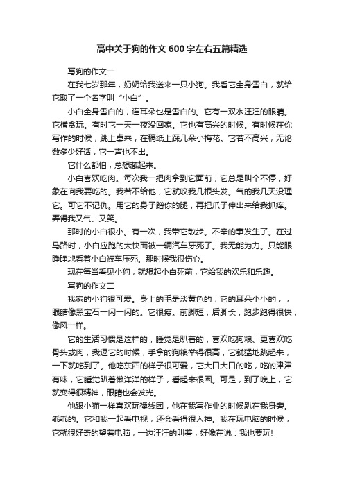 高中关于狗的作文600字左右五篇精选