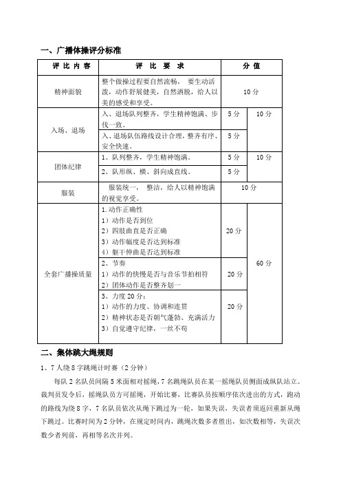 广播操评比规则