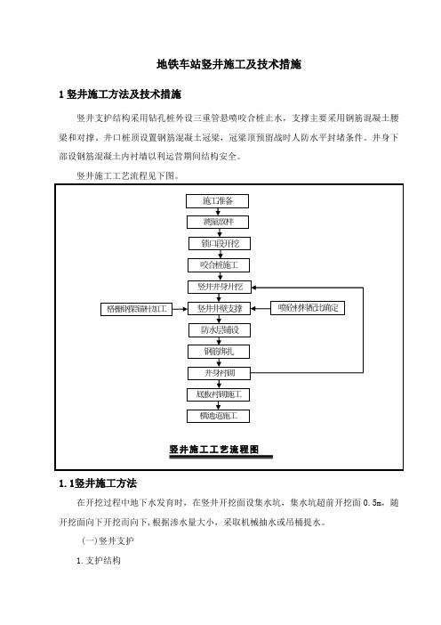 地铁车站竖井施工及技术措施