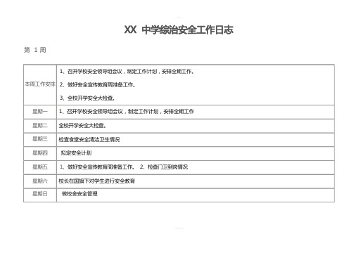 学校安全工作日志