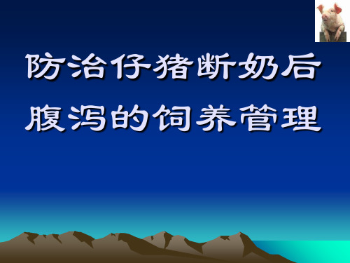 仔猪断奶腹泻的饲养管理 28页PPT文档