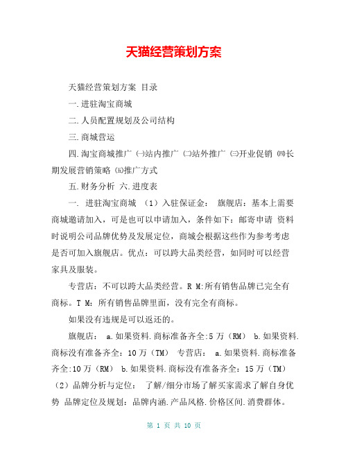 天猫经营策划方案