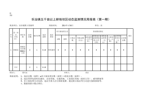 动态监测情况表(