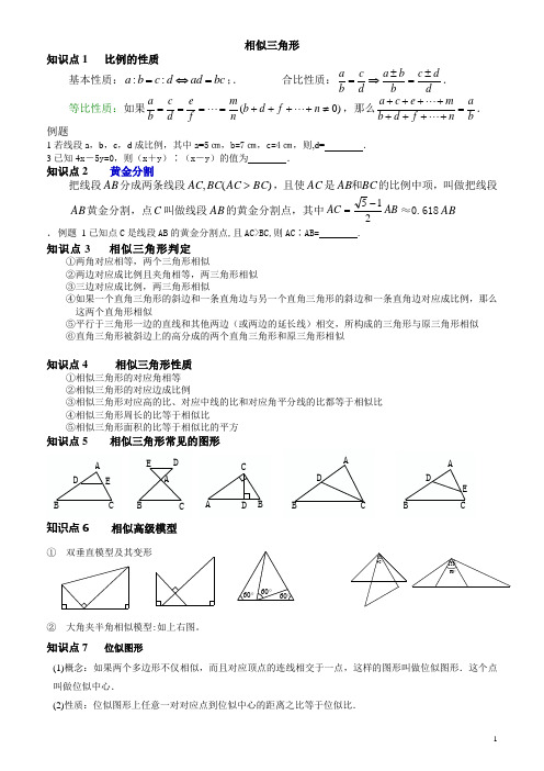 相似知识点复习