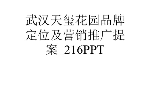 武汉天玺花园品牌定位及营销推广提案_216PPT