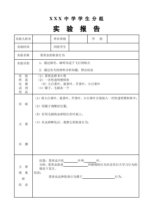 菜青虫的取食行为