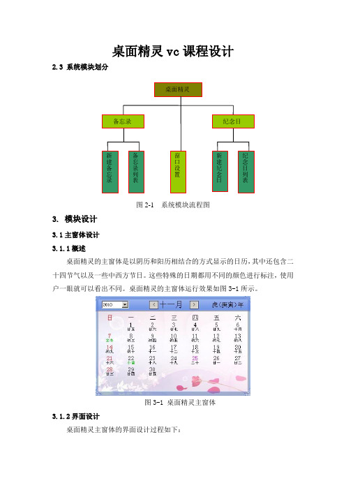 桌面精灵vc课程设计