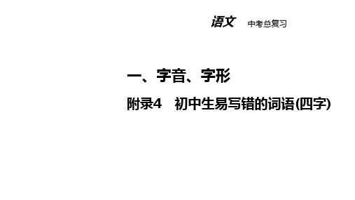 字音、字形附录4 初中生易写错的词语(四字)