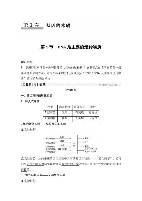 高中生物必修2精品学案:3.1 DNA是主要的遗传物质