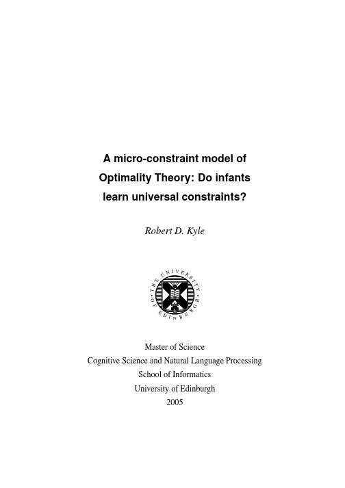 A micro-constraint model of Optimality Theory Do infants