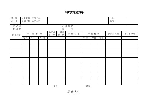 件薪核定通知单