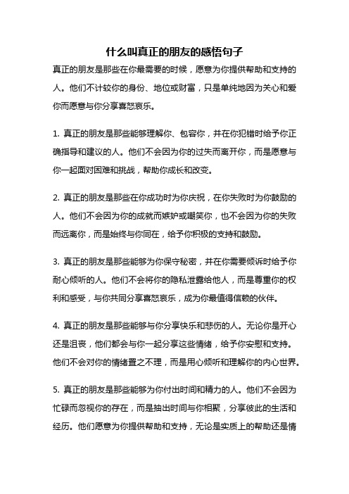 什么叫真正的朋友的感悟句子