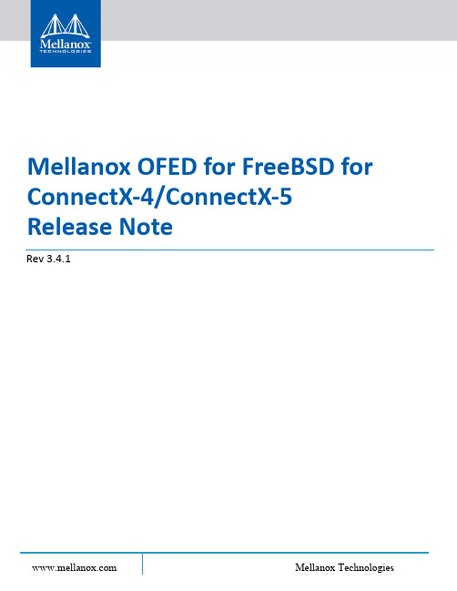 Mellanox OFED for FreeBSD for ConnectX-4 ConnectX-