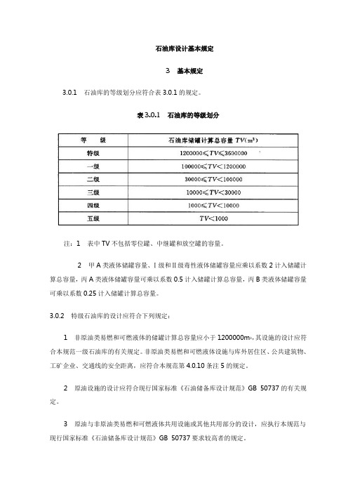 石油库设计基本规定