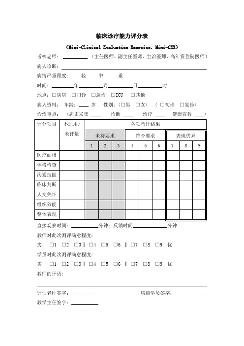 最新形成性评价表单-DOPS评价表 - 第二版(2015年)